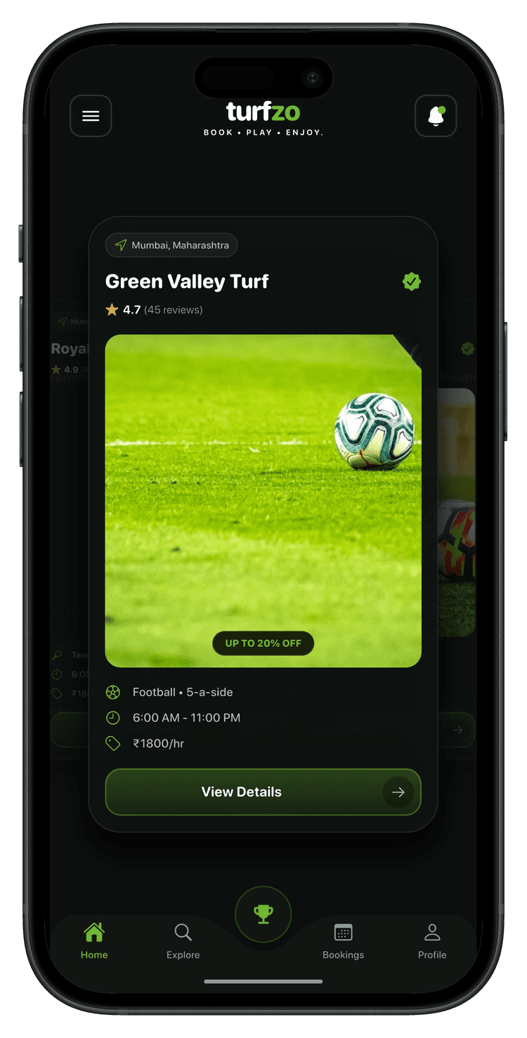 Turfzo App Mockup